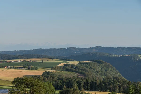 Gute Fernsicht Hügeliger Landschaft Österreich — Stockfoto