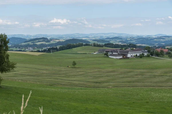 Hilly Krajobraz Idylla Kraju — Zdjęcie stockowe