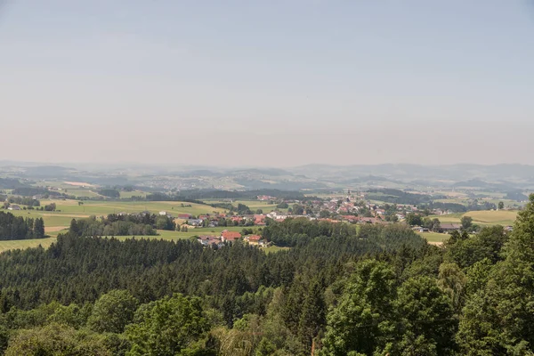 Wiejskie Życie Pagórkowatym Krajobrazie Dunaj Austria — Zdjęcie stockowe