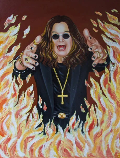 Rock Musician Ozzy Osbourne Fire — Stock Photo, Image