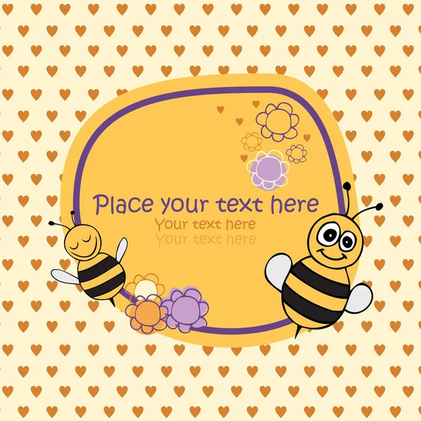 Lovely bee card — Stock Vector