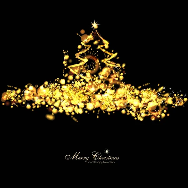 Golden christmas background with snowflakes — Stock Photo, Image
