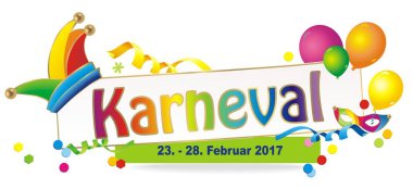 Balonlar ve konfeti komik renkli karnaval arka plan
