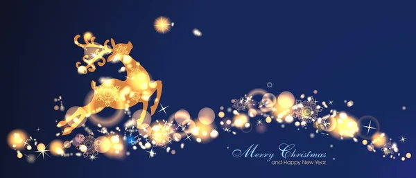 Beautiful christmas background with reindeer — Stock Photo, Image