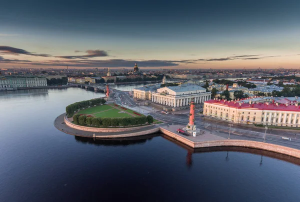 Russie Saint Pétersbourg Septembre 2016 Vue Aérienne Île Vasilievski Lever — Photo