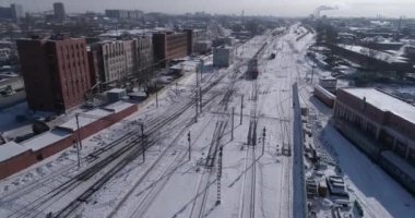Rusya, Saint Petersburg, 07 Mart 2018: hava video Müzesi kış Rusya Demiryolları, eski tren, sergi kompleksi, Baltık İstasyonu Tren, modern bina, Rzd, cephe