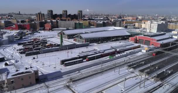 Russland Heiliger Petersburg März 2018 Luftbild Des Eisenbahnmuseums Russland Winter — Stockvideo