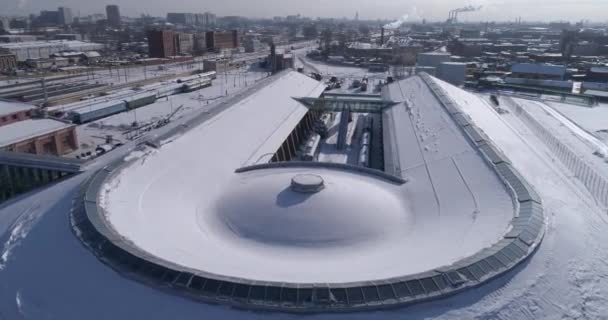 Russland Heiliger Petersburg März 2018 Luftbild Des Eisenbahnmuseums Russland Winter — Stockvideo