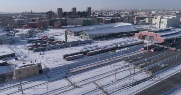 Russland Heiliger Petersburg März 2018 Luftbild Des Eisenbahnmuseums Russland Winter — Stockvideo
