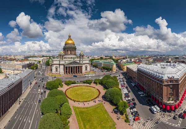 Aerial Photo Panorama Isaac Cathedral Day Time Panorama City Cityscape — Stock Photo, Image