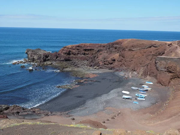 Playa Charco de los Clicos Lanzarote Espanha — Fotografia de Stock