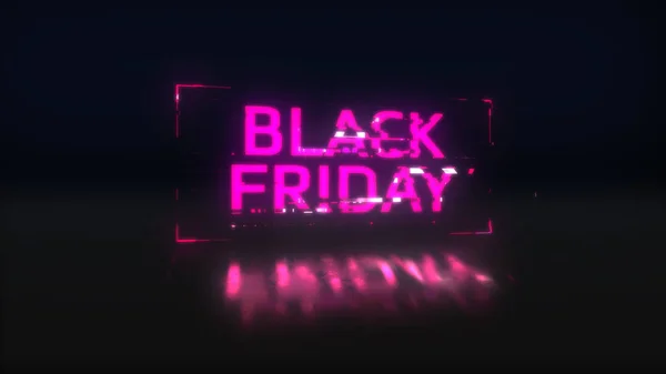Black Friday Banner Neon Violet Promo Illustration — Stock Photo, Image