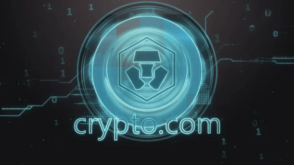 Crypto Com Crypto Monnaie Symbole Illustration Fond Futuriste Tech — Photo