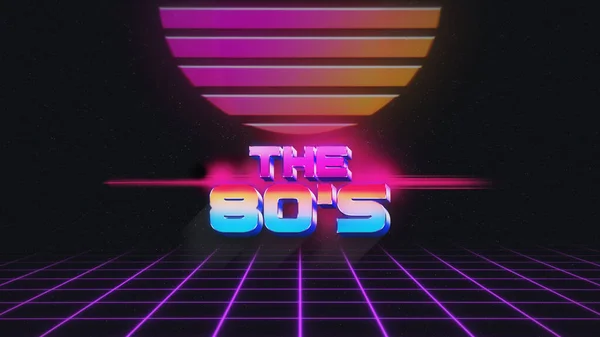 80 'lerin geçmişi. Retro Bilim-Kurgu illüstrasyonu