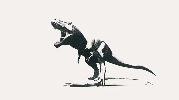 Wütende Tyrannosaurier Brüllen Dino Skizze Stil Illustration — Stockfoto