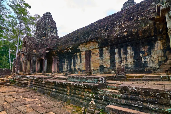 Angkor Thom Bayon Prasat Bayon Khmer Tapınakta Popüler Turistik Angkor — Stok fotoğraf