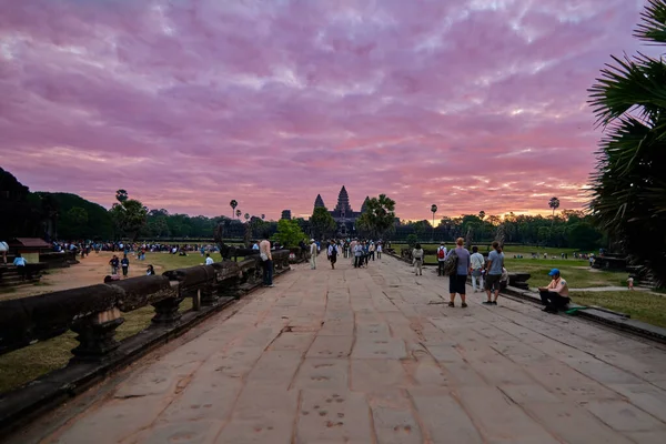 Siem Reap Kambodża Grudnia 2014 View Angkor Wat Wschodzie Słońca — Zdjęcie stockowe