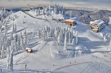 Kayak pisti Poiana Brasov kayak merkezi içinde Tr üzerinden panoramik görünüm