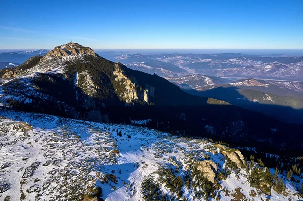 Vista Aérea Del Paisaje Desde Las Montañas Ceahlu Parque Nacional —  Fotos de Stock