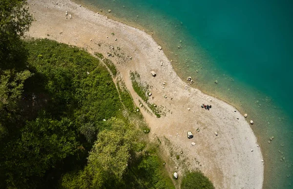 Arial View Lake Tenno Autumn Trento Italy Europa Turquoise Lake — Stock Photo, Image