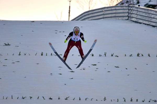 Rasnov Roumanie Janvier 2020 Sauteur Ski Rajda Kinga Remporte Coupe — Photo