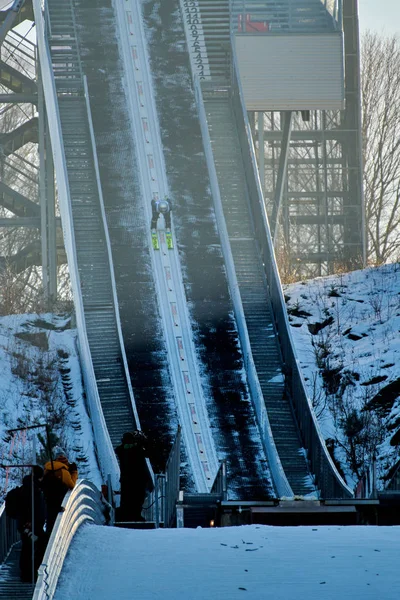 Rasnov Rumänien Januar 2020 Rogeu Spela Skispringer Wetteifert Den Sieg — Stockfoto