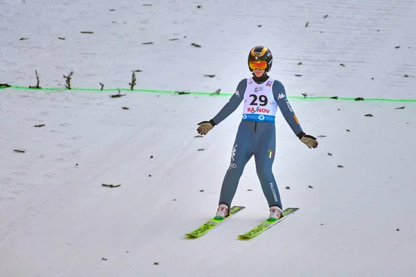 Rasnov Rumänien Januar 2020 Malsiner Lara Skispringer Wetteifert Den Sieg — Stockfoto