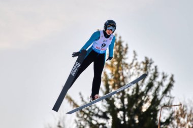 Rasnov, Romania - 24th-26th January 2020: TRAMBITAS ANDREA  ski jumper compets to win the Ladies' FIS World Cup Ski Jumping event in Rasnov, Romania