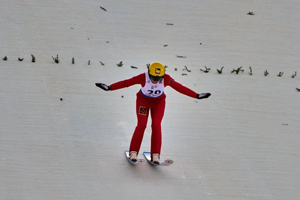 Rasnov Rumänien Januari 2020 Shpyneva Anna Tävlar Backhoppning För Att — Stockfoto