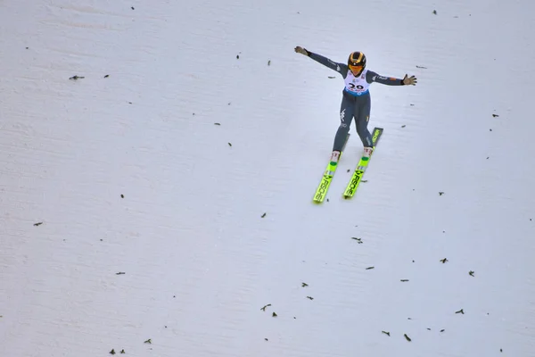 ルーマニア ラズノフ2020年1月24日 26日 ルーマニア ラズノフで開催されるレディースフィスワールドカップスキージャンプ大会にマルシーナー ララスキージャンパーが出場 — ストック写真
