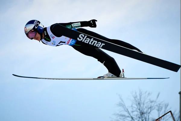 Rasnov Roemenië Januari 2020 Onbekende Skispringen Strijden Het Ladies Fis — Stockfoto