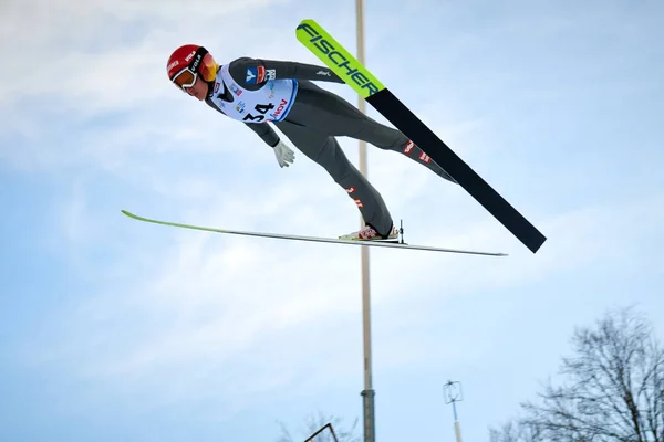 Rasnov Roumanie Janvier 2020 Compétitions Inconnues Saut Ski Pour Remporter — Photo