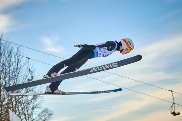 拉斯诺夫 罗马尼亚 2020年1月24日至26日 在罗马尼亚拉斯诺夫举行的女子Fis世界杯滑雪跳跃比赛 — 图库照片