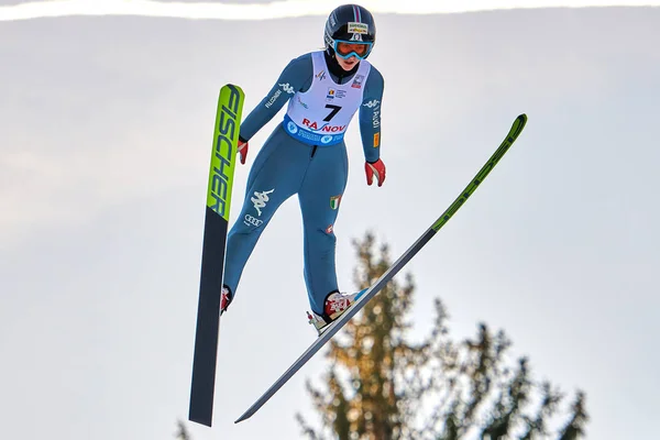 Rasnov Румунія Січня 2020 Malsiner Manuela Ski Jumper Compets Win — стокове фото