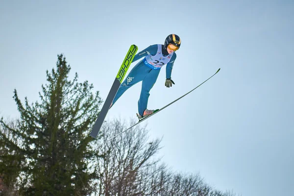 Rasnov Romania 24Th 26Th January 2020 Unknown Ski Jumper Compets — Stock Photo, Image