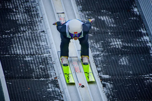 Rasnov Roumanie Janvier 2020 Compétitions Inconnues Saut Ski Pour Remporter — Photo