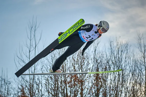 Rasnov Roumanie Janvier 2020 Compétitions Inconnues Saut Ski Pour Remporter — Photo