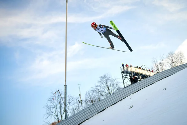 Rasnov Roemenië Januari 2020 Onbekende Skispringen Strijden Het Ladies Fis — Stockfoto