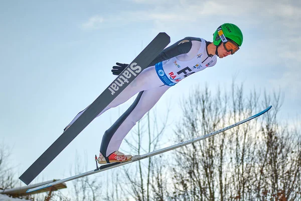 Rasnov Rumania Enero 2020 Unknown Ski Jumper Compets Win Ladies —  Fotos de Stock