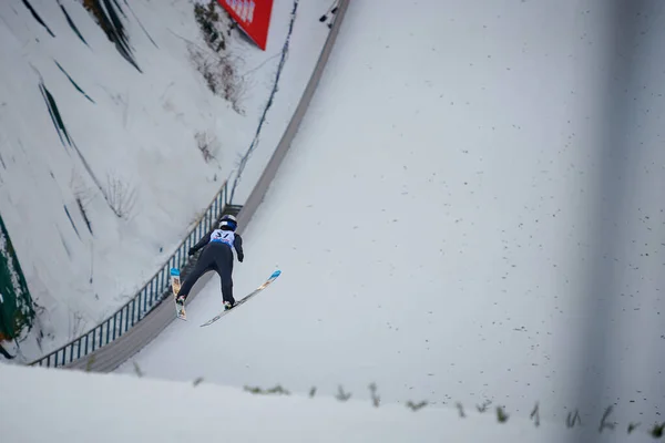 Rasnov Romania 24Th 26Th January 2020 Unknown Ski Jumper Compets — Stock Photo, Image