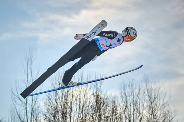 Rasnov Rumania Enero 2020 Unknown Ski Jumper Compets Win Ladies —  Fotos de Stock