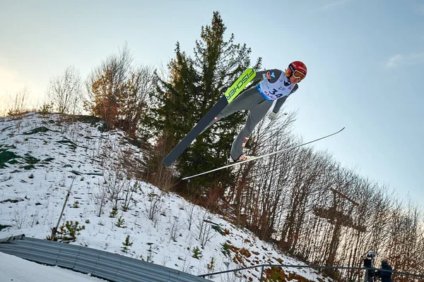 Rasnov Romania Gennaio 2020 Competizioni Salto Con Gli Sci Sconosciute — Foto Stock