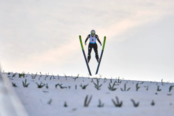 Rasnov Rumänien Januari 2020 Park Guylim Skidhoppstävlingar För Att Vinna — Stockfoto