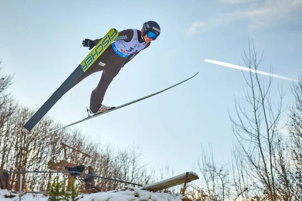 Rasnov Rumänien Januari 2020 Unknown Ski Jumper Compets Win Ladies — Stockfoto