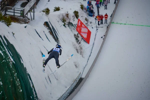 Rasnov Roemenië Januari 2020 Onbekende Skispringen Strijden Het Ladies Fis — Stockfoto