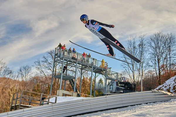 Rasnov Rumania Enero 2020 Unknown Ski Jumper Compets Win Ladies — Foto de Stock