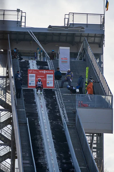 Rasnov Rumania Enero 2020 Unknown Ski Jumper Compets Win Ladies — Foto de Stock