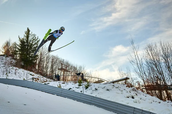 Rasnov Rumänien Januari 2020 Unknown Ski Jumper Compets Win Ladies — Stockfoto