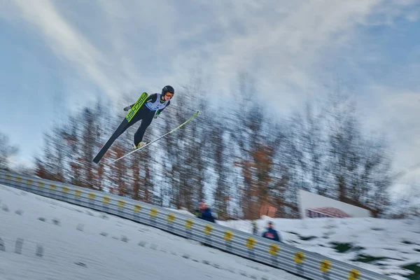 Rasnov Roumanie Janvier 2020 Compétitions Inconnues Saut Ski Pour Remporter — Photo