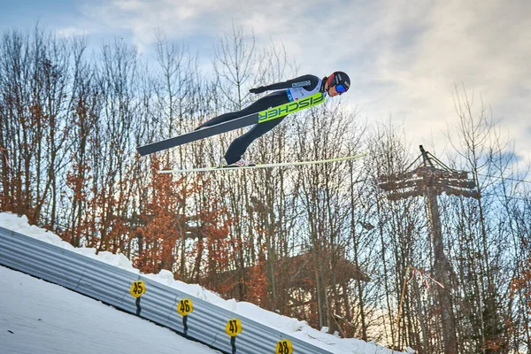 Rasnov Romania 24Th 26Th January 2020 Unknown Ski Jumper Compets — Stock Photo, Image